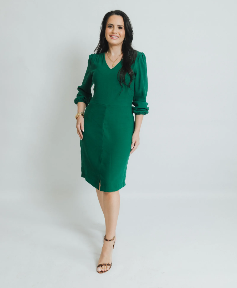 Vestido verde esmeralda Chiquita Bonita - modelagem exclusiva